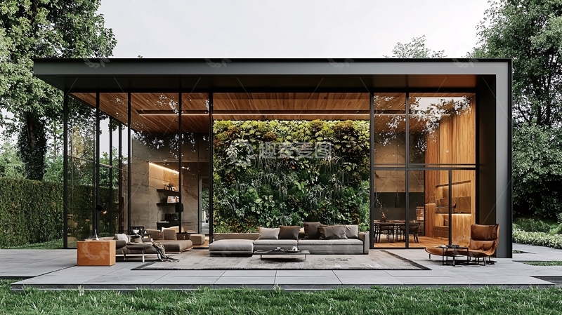 高清大图下载【趣麦麦图】现代简约玻璃幕墙别墅