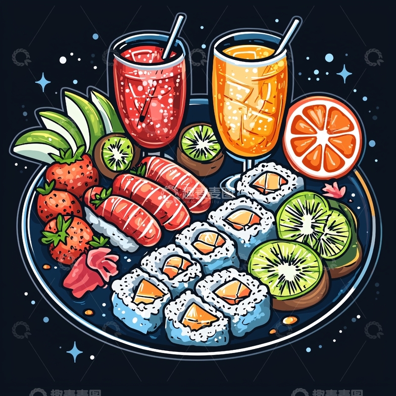 高清大图下载【趣麦麦图】寿司拼盘