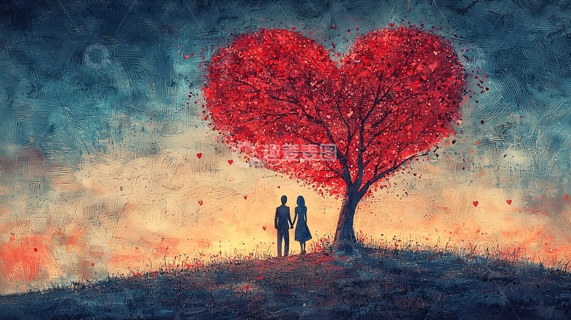 高清大图下载【趣麦麦图】爱心树