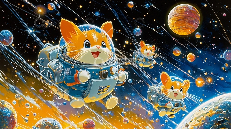 高清大图下载【趣麦麦图】太空猫咪