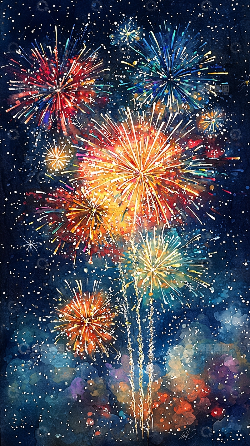 高清大图下载【趣麦麦图】绚丽多彩的烟火绽放