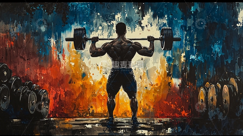 高清大图下载【趣麦麦图】力量举