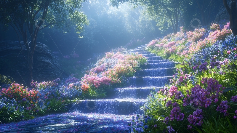 高清大图下载【趣麦麦图】梦幻花径