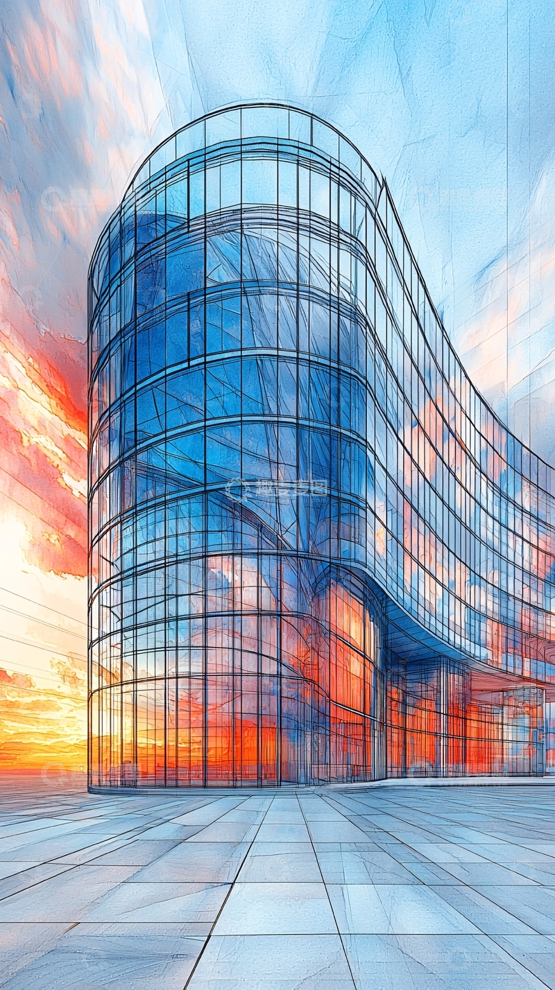 高清大图下载【趣麦麦图】现代玻璃幕墙建筑