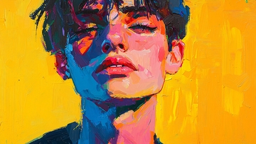 阳光下的男孩肖像