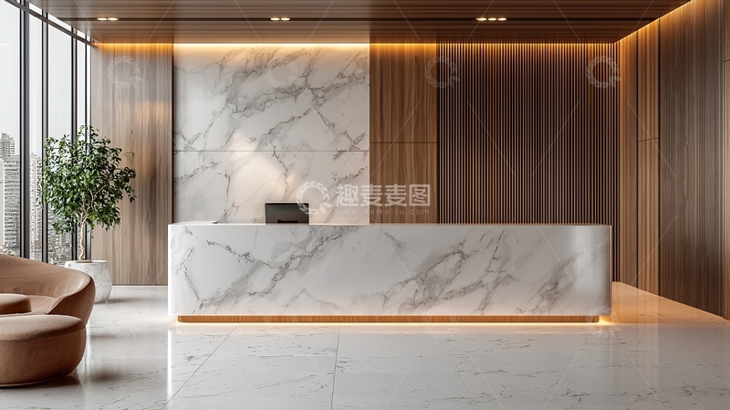 高清大图下载【趣麦麦图】现代简约大理石前台