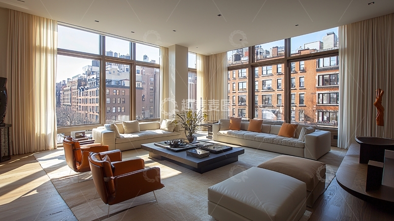 高清大图下载【趣麦麦图】现代极简风格客厅