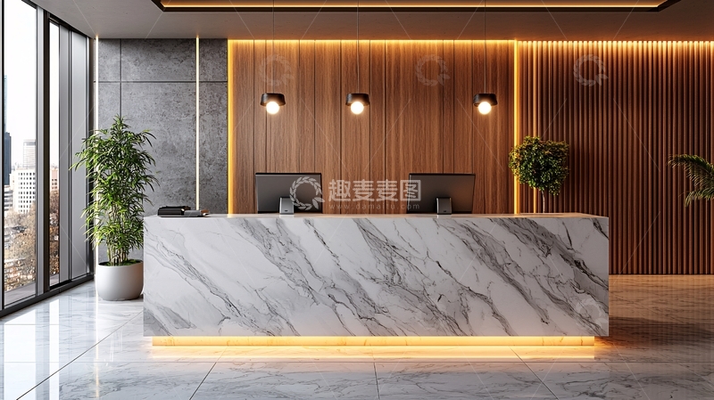 高清大图下载【趣麦麦图】现代简约大理石前台