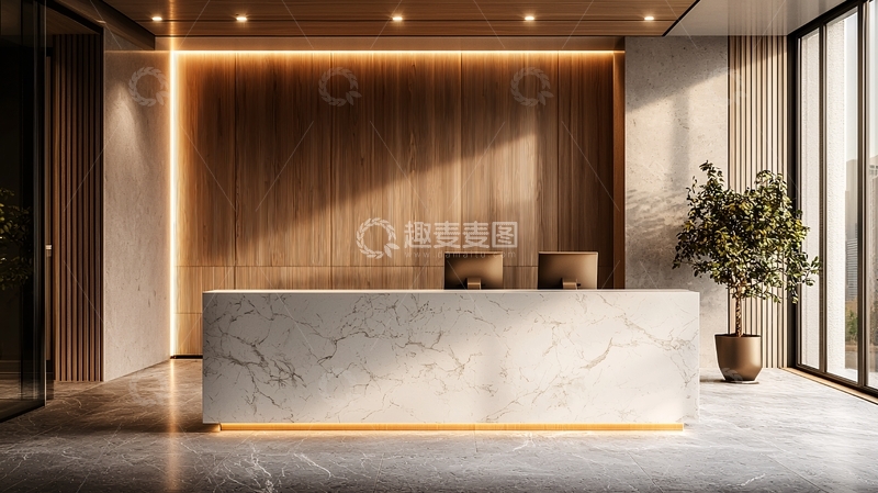高清大图下载【趣麦麦图】现代简约大理石前台设计