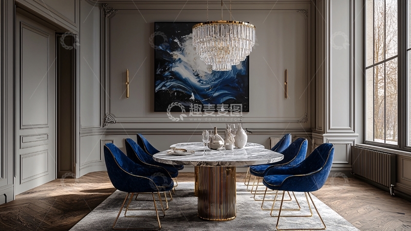 高清大图下载【趣麦麦图】奢华现代简约餐厅设计