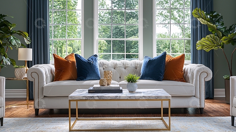 高清大图下载【趣麦麦图】明亮客厅白色沙发