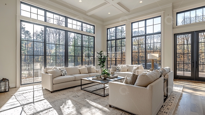 高清大图下载【趣麦麦图】现代简约客厅落地窗