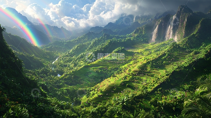 高清大图下载【趣麦麦图】郁郁葱葱的山谷