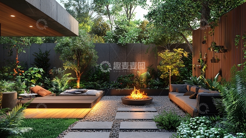 高清大图下载【趣麦麦图】现代简约庭院设计