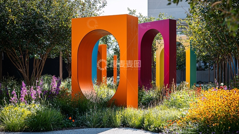 高清大图下载【趣麦麦图】彩色户外装置艺术