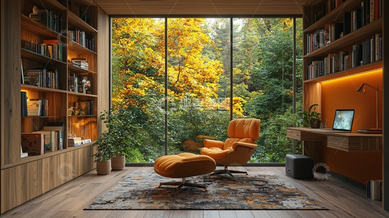 高清大图下载【趣麦麦图】秋日书房