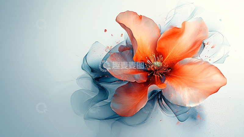 高清大图下载【趣麦麦图】抽象水墨花朵