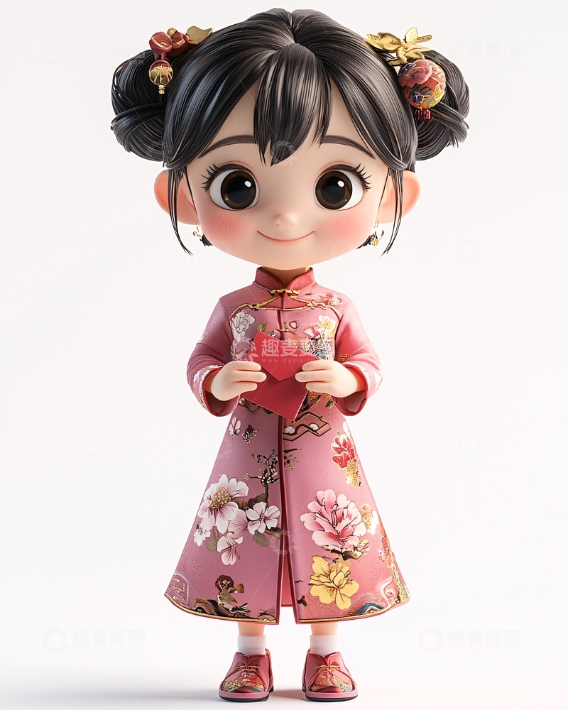 高清大图下载【趣麦麦图】可爱中国风女孩
