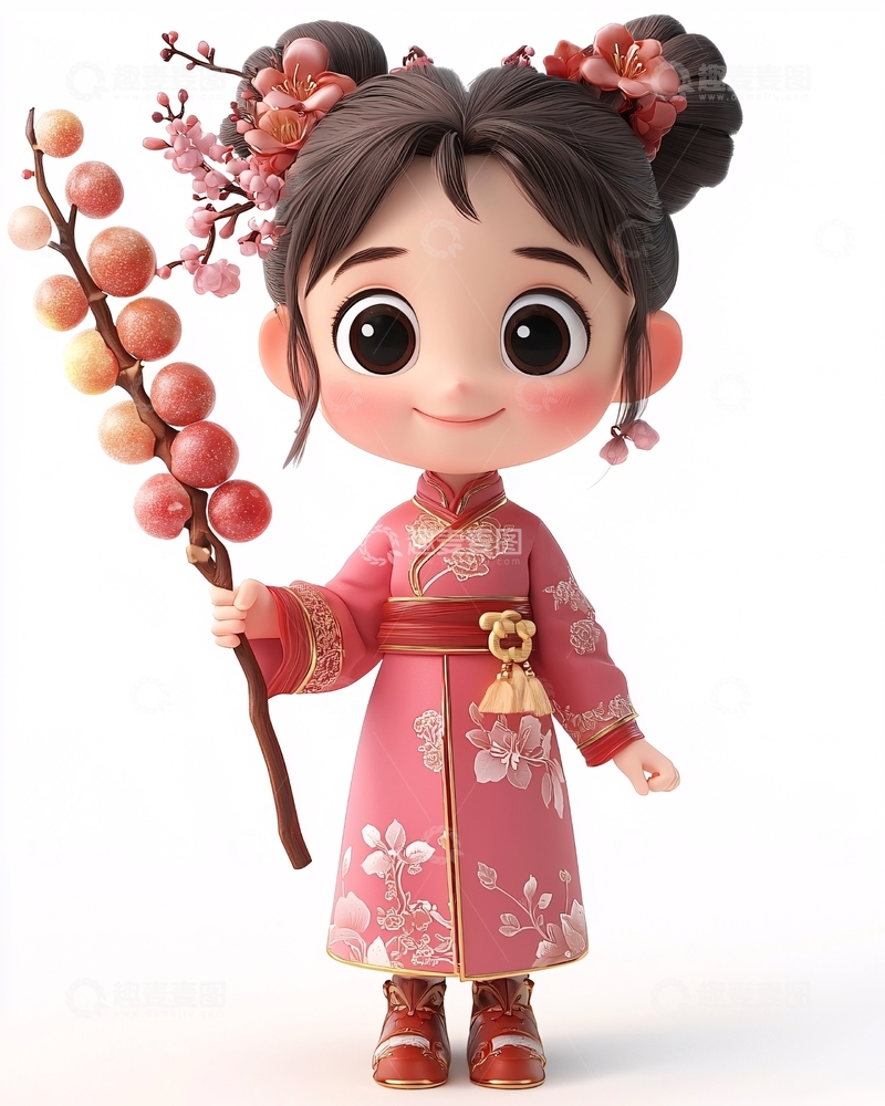 高清大图下载【趣麦麦图】可爱中国风女孩