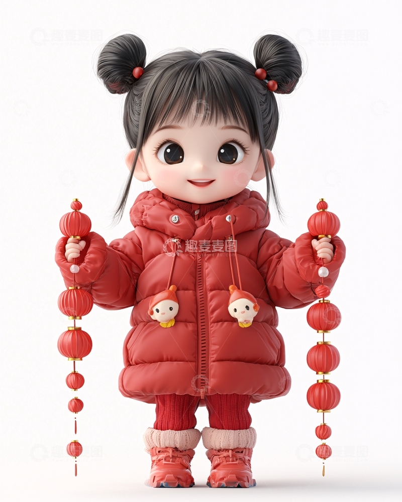 高清大图下载【趣麦麦图】可爱卡通女孩