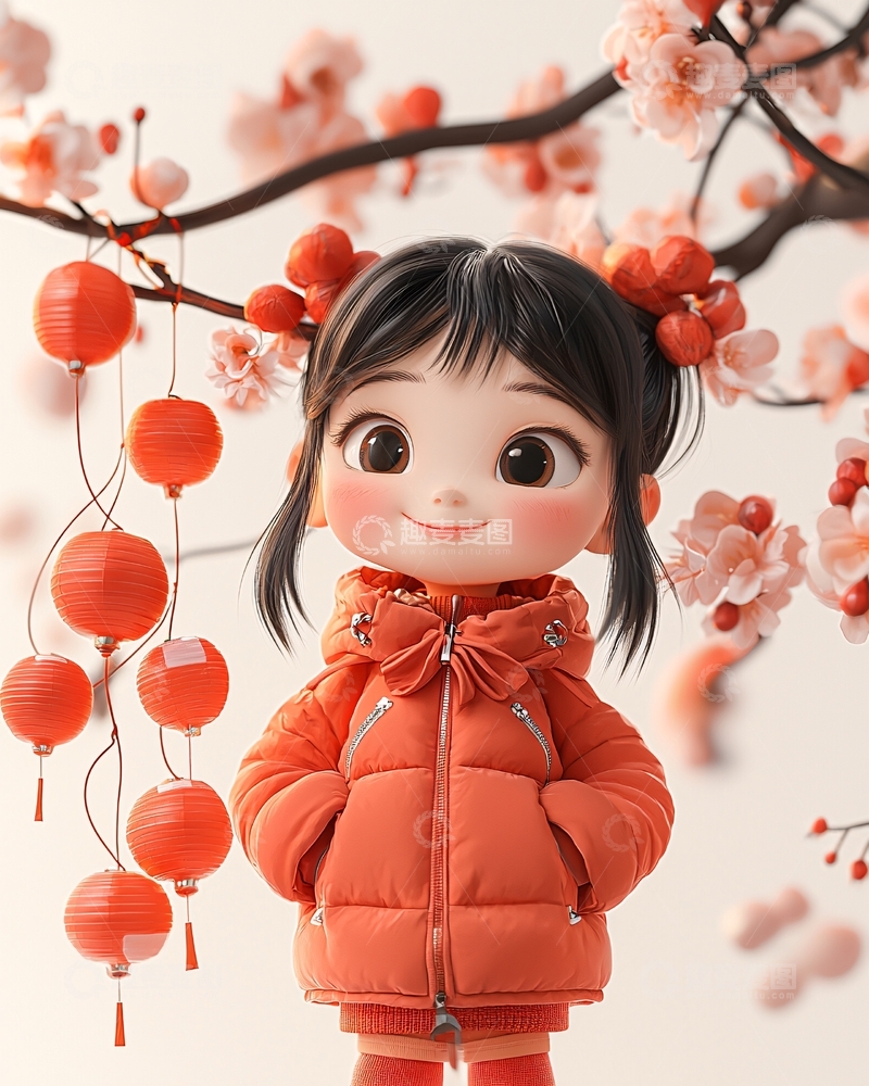 高清大图下载【趣麦麦图】可爱卡通女孩