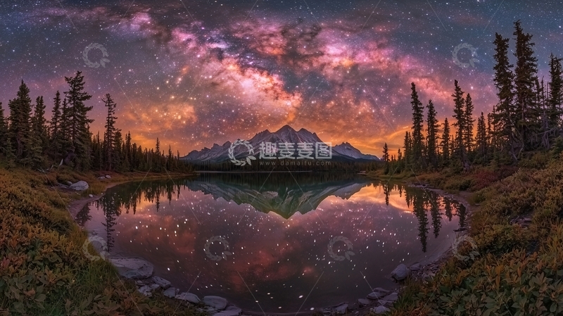 高清大图下载【趣麦麦图】星空倒影