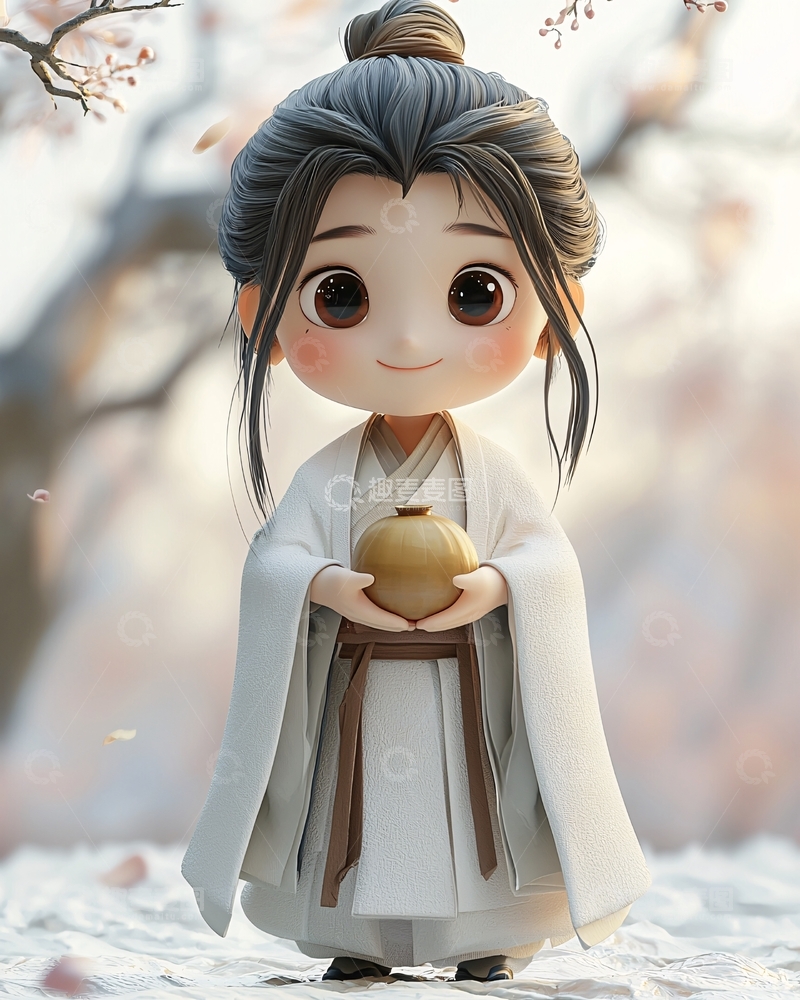 高清大图下载【趣麦麦图】古风可爱卡通女孩