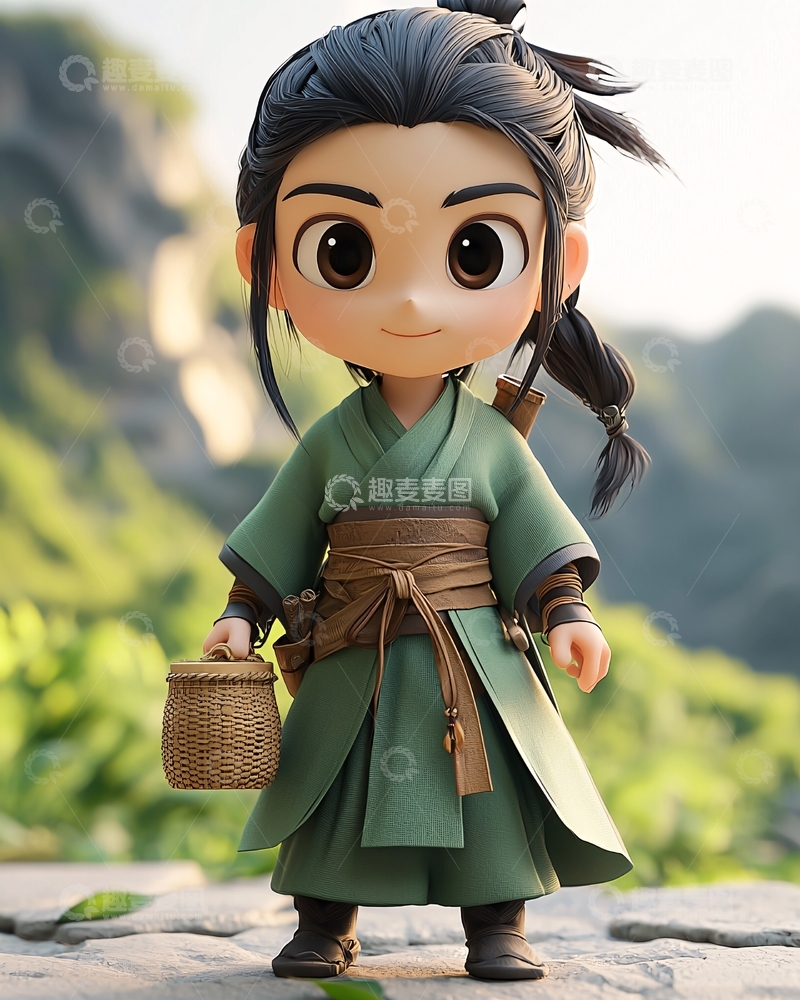 高清大图下载【趣麦麦图】卡通古风少年