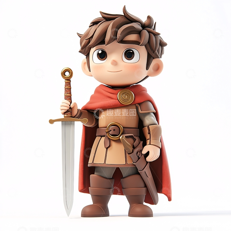 高清大图下载【趣麦麦图】卡通小骑士