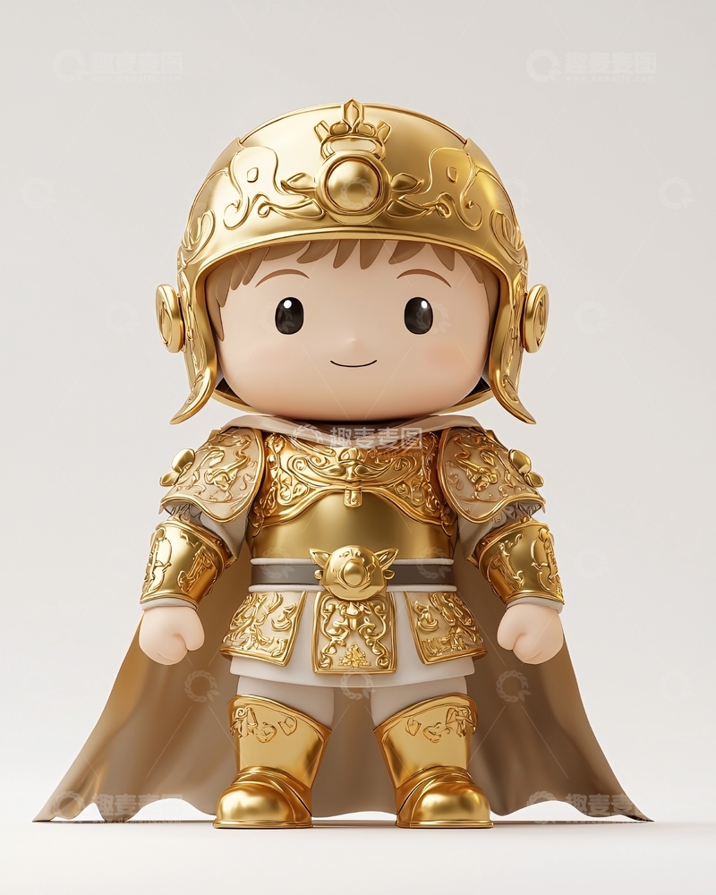 高清大图下载【趣麦麦图】卡通金甲小将军