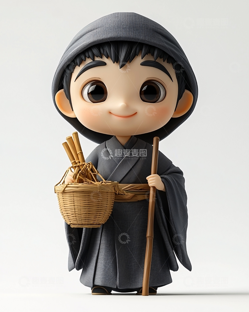 高清大图下载【趣麦麦图】卡通小和尚