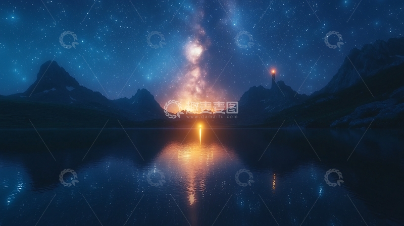 高清大图下载【趣麦麦图】星空倒影