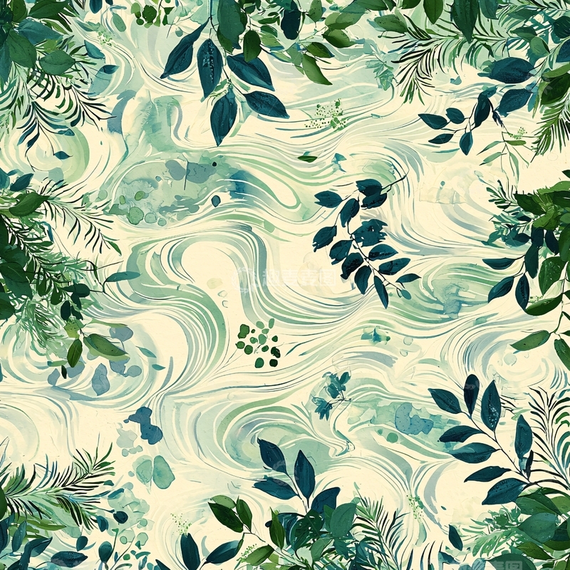 高清大图下载【趣麦麦图】绿色叶子纹理