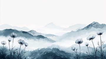 水墨山水花卉