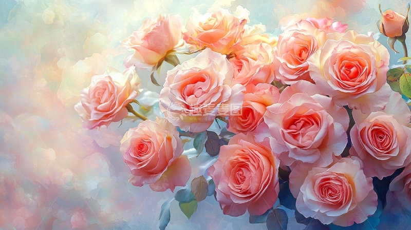 高清大图下载【趣麦麦图】粉色玫瑰花束