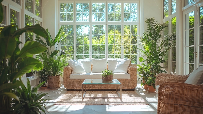 高清大图下载【趣麦麦图】阳光房绿植休闲区