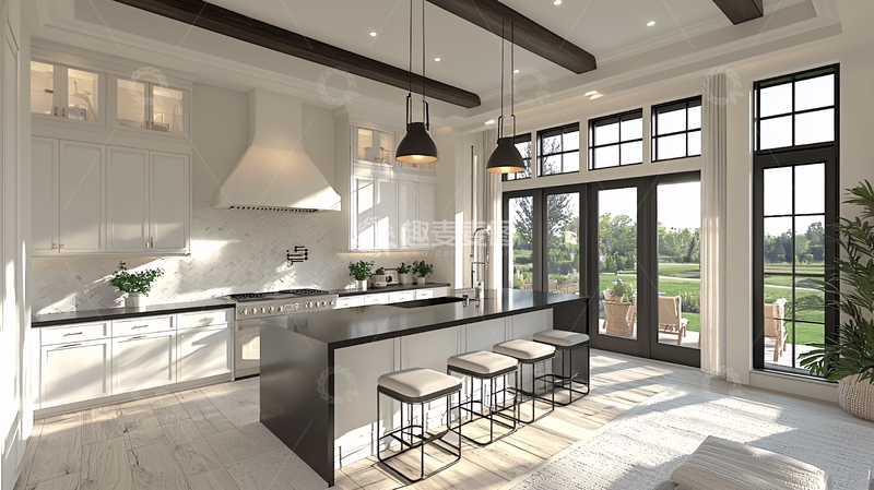 高清大图下载【趣麦麦图】现代简约开放式厨房