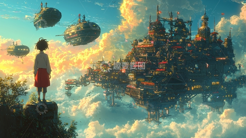 高清大图下载【趣麦麦图】云端城市