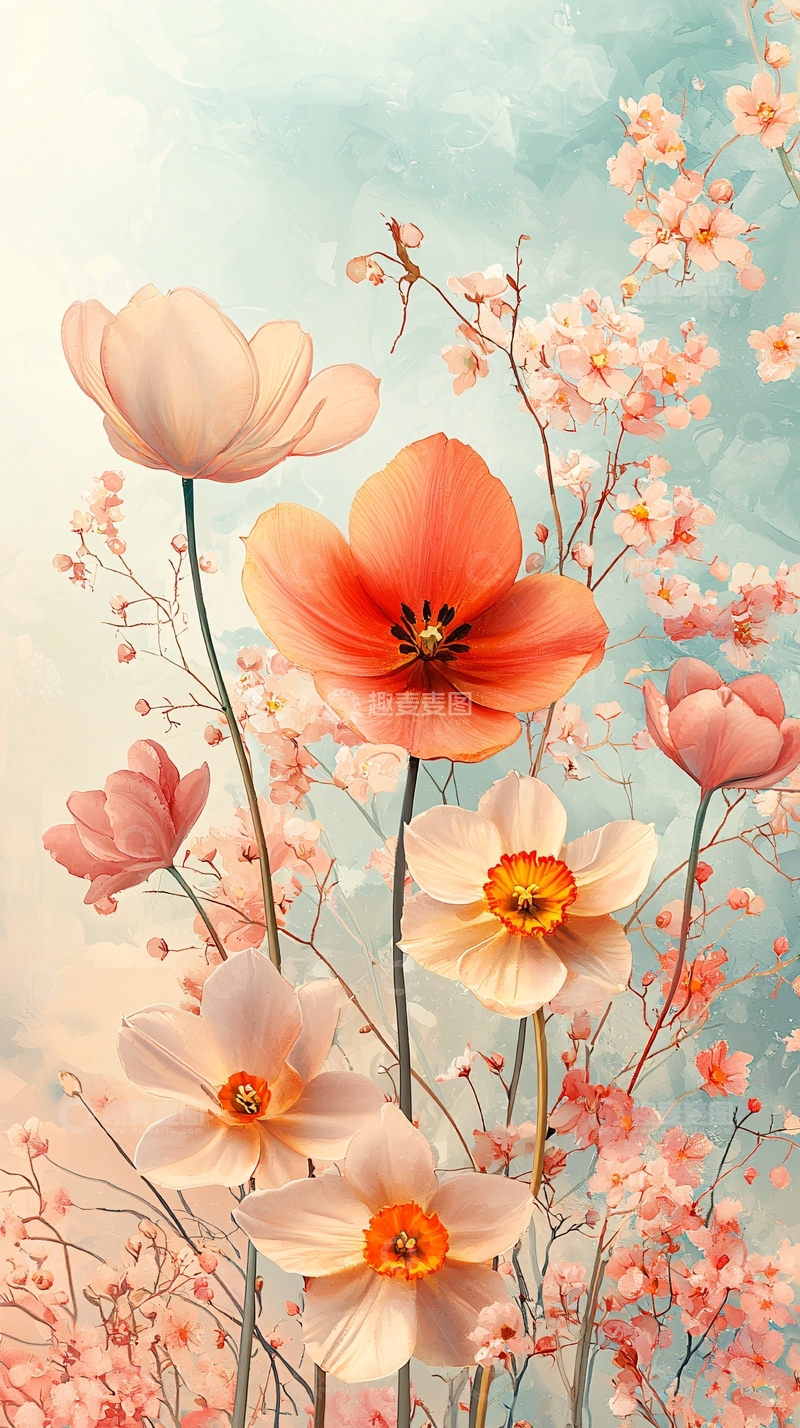 高清大图下载【趣麦麦图】水彩花卉64