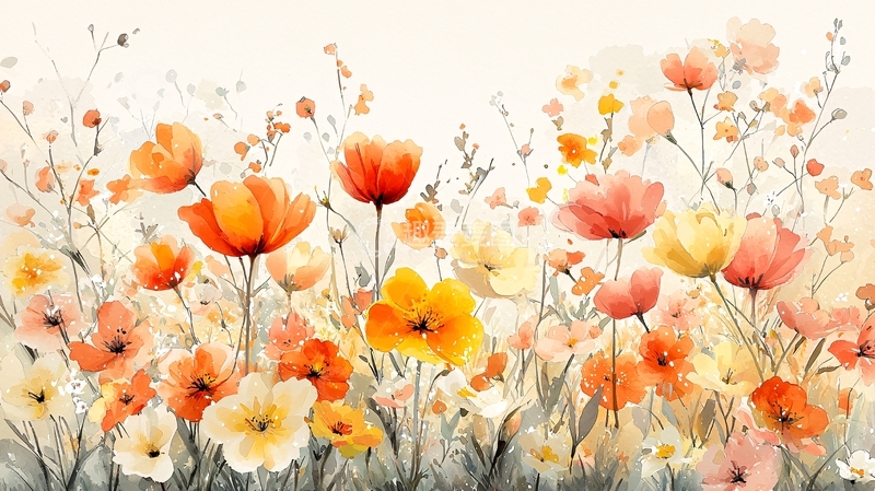 高清大图下载【趣麦麦图】水彩花田