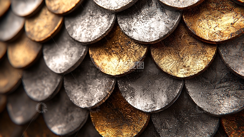 高清大图下载【趣麦麦图】金属鳞片纹理