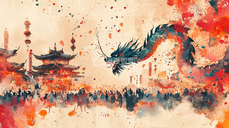 高清大图下载【趣麦麦图】水墨画龙