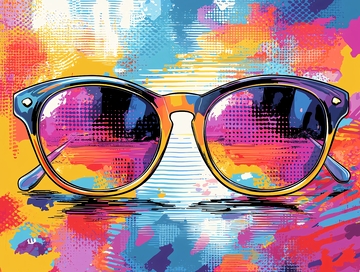 抽象彩色墨镜