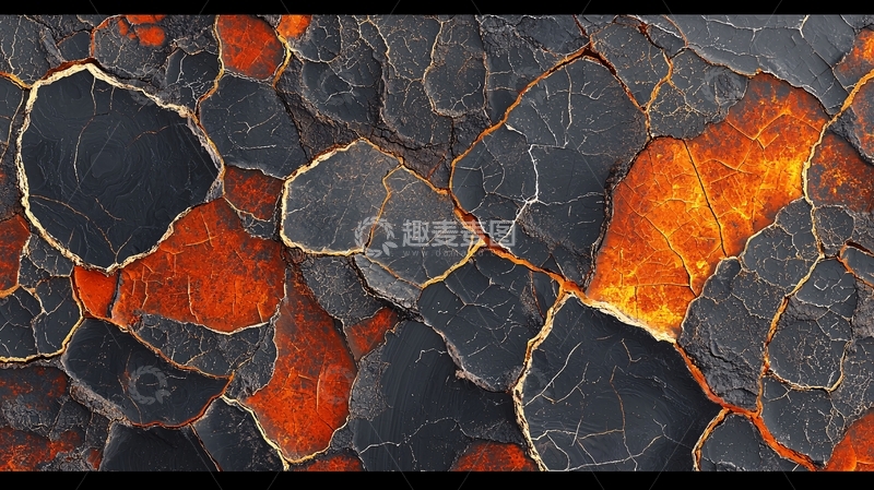 高清大图下载【趣麦麦图】岩浆冷却后岩石表面纹理