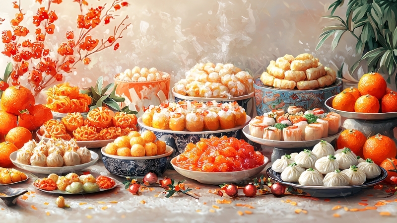 高清大图下载【趣麦麦图】中式新年糕点