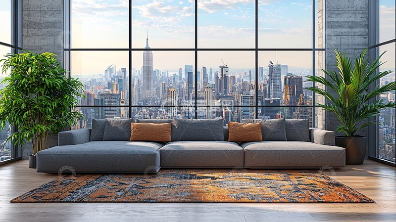 高清大图下载【趣麦麦图】落地窗现代客厅