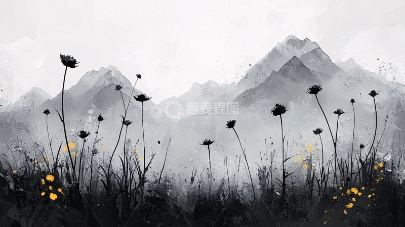 高清大图下载【趣麦麦图】水墨山水画921