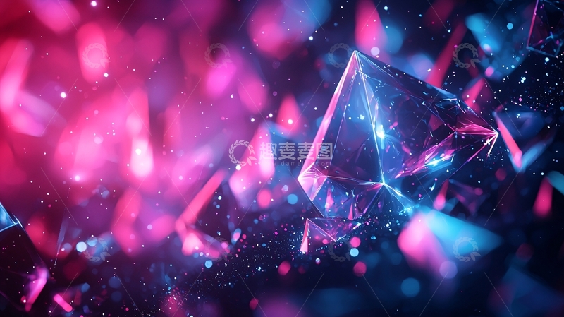 高清大图下载【趣麦麦图】炫彩水晶几何体