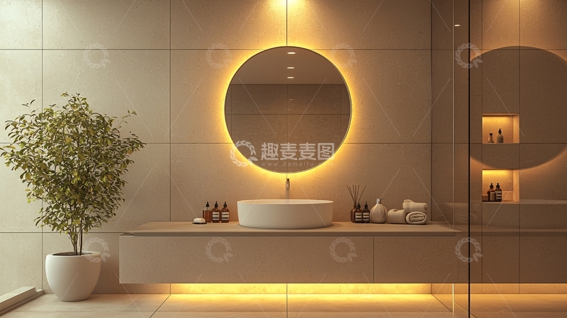 高清大图下载【趣麦麦图】-现代简约浴室设计