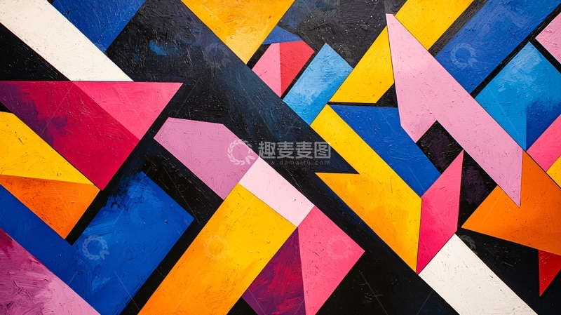 高清大图下载【趣麦麦图】彩色几何抽象